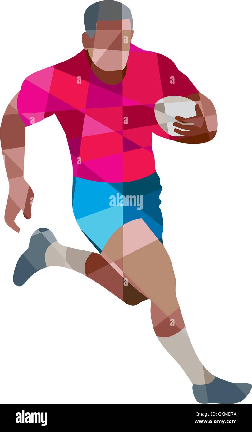 Rugby Player Running Side Low Polygon Stock Vector Image & Art Alamy