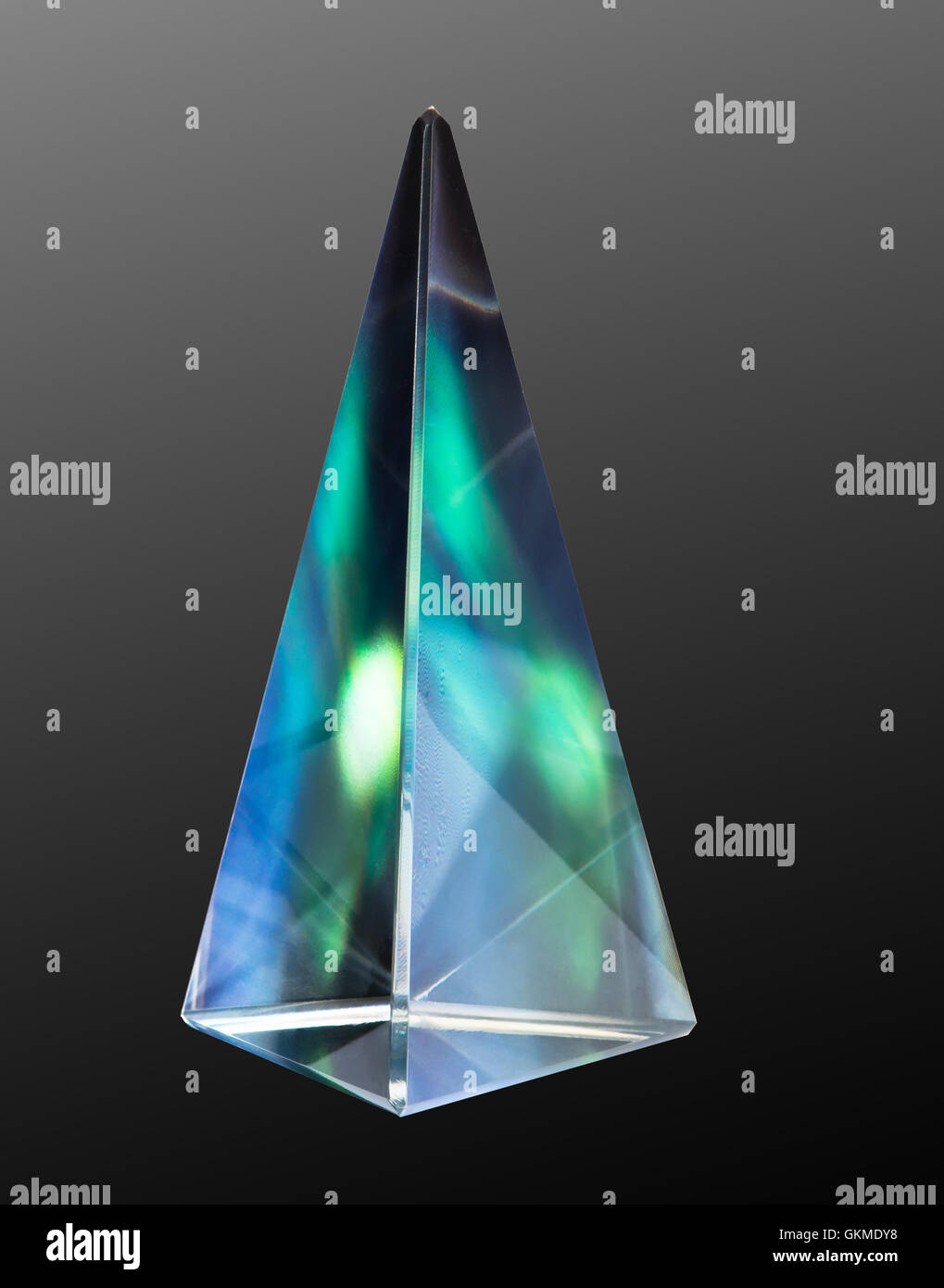 northern light in a glass prism Stock Photo