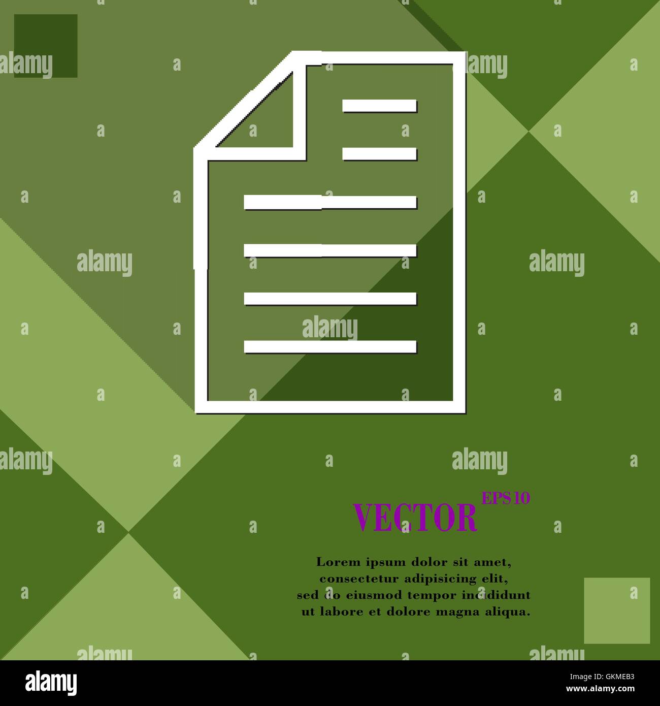 Text file icon symbol Flat modern web design with long shadow and space ...