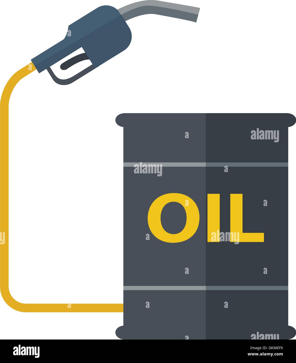 Metal barrels with gas pump. Stock Vector