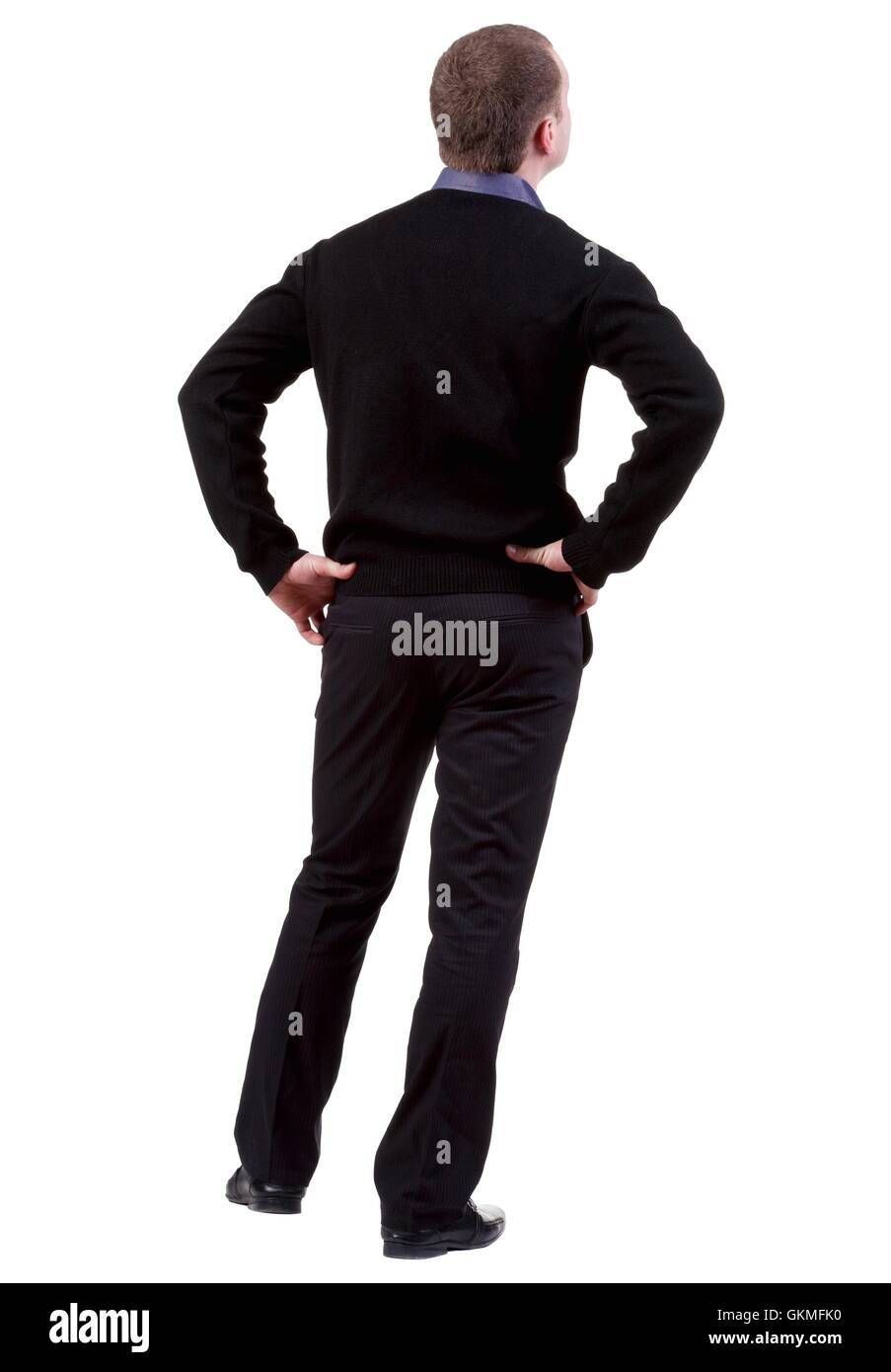back view of Business man looks ahead Stock Photo - Alamy