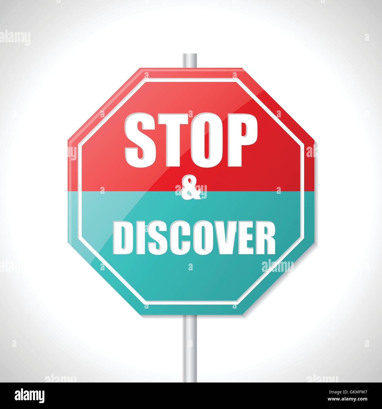 Stop and discover traffic sign Stock Vector