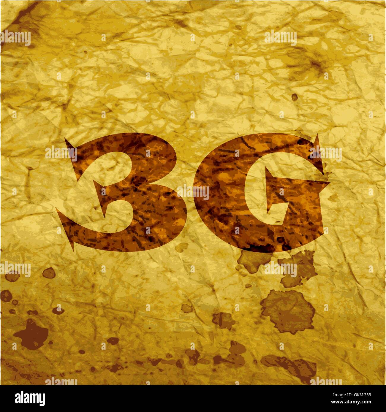 3G icon symbol Flat modern web design with long shadow and space for ...