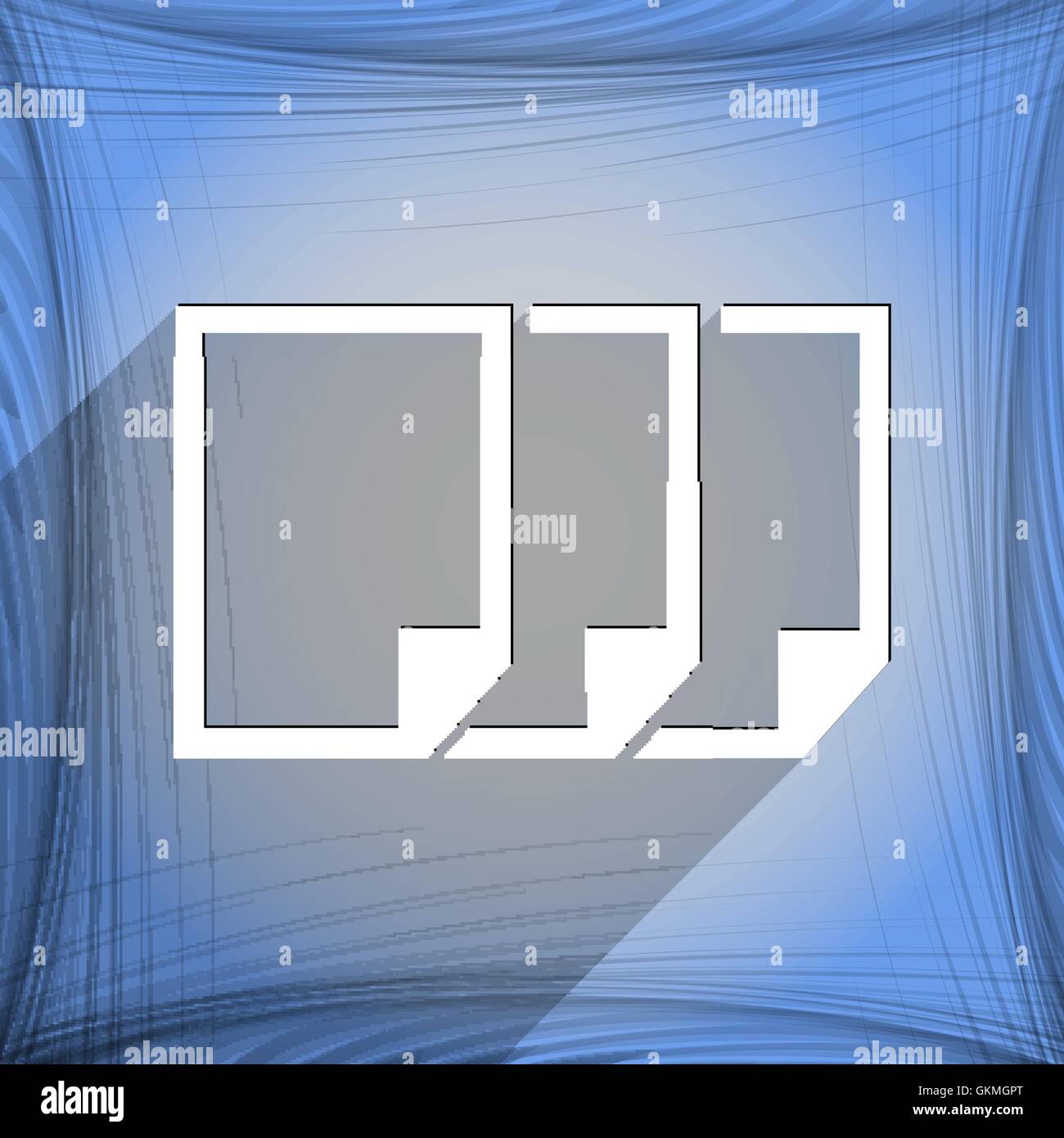 Copy file icon symbol Flat modern web design with long shadow and space ...