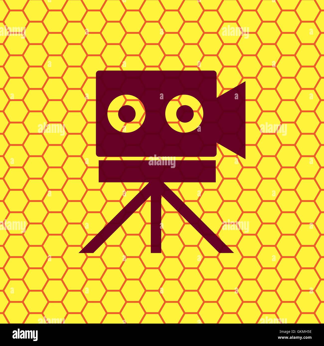 Video camera icon symbol Flat modern web design with long shadow and ...