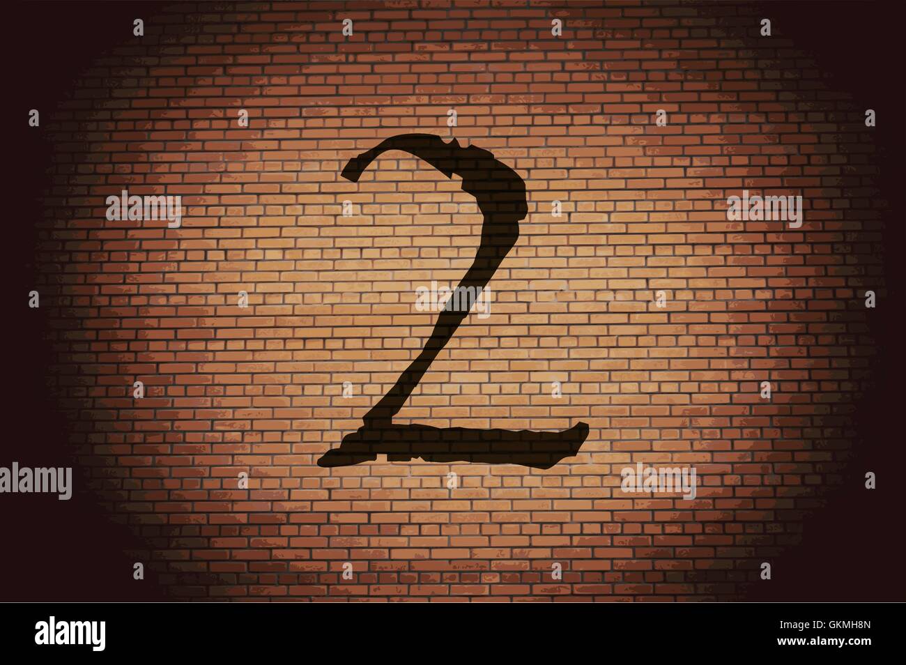 number two icon symbol Flat modern web design with long shadow and ...
