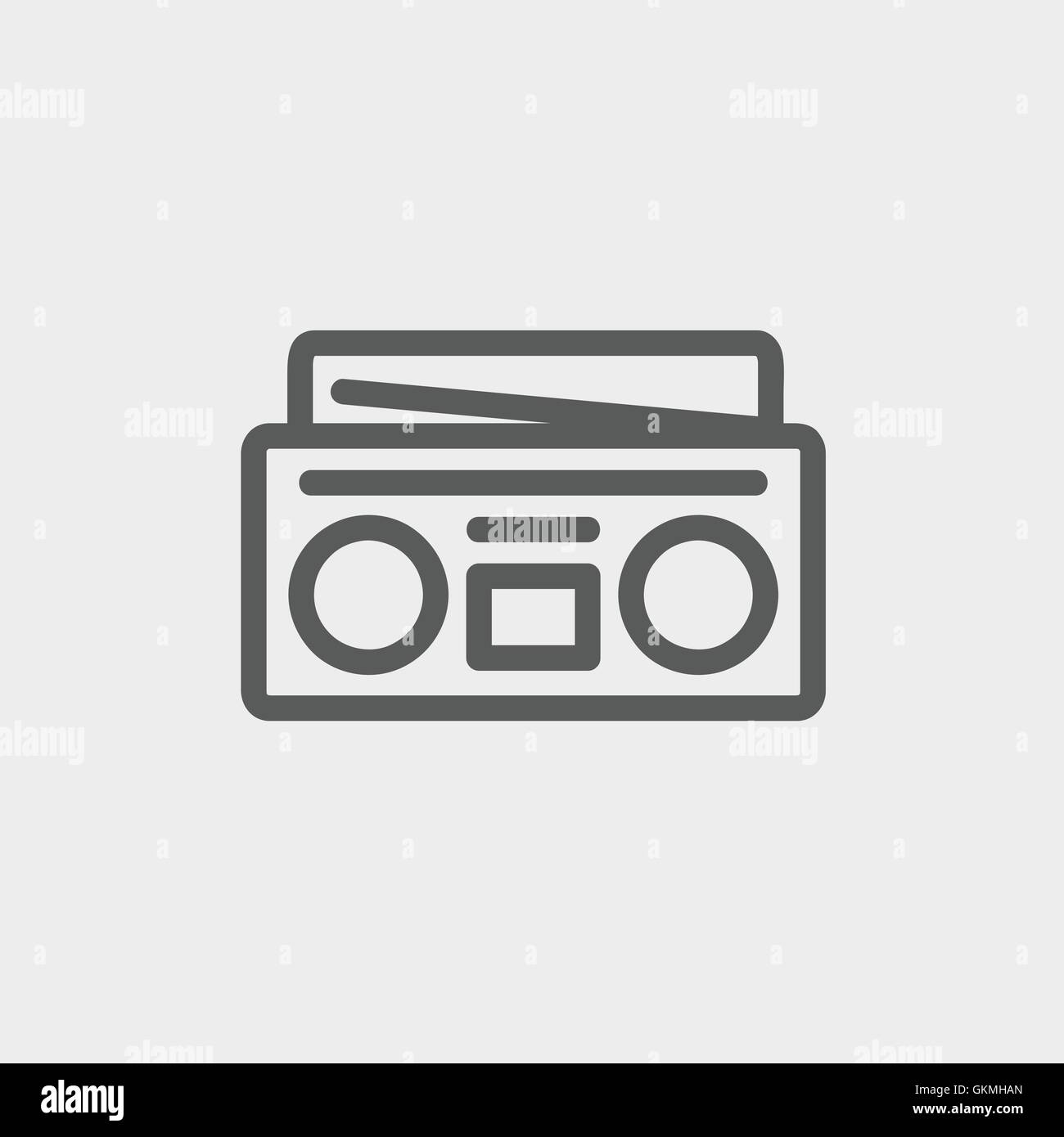 Radio cassette player thin line icon Stock Vector Image & Art - Alamy