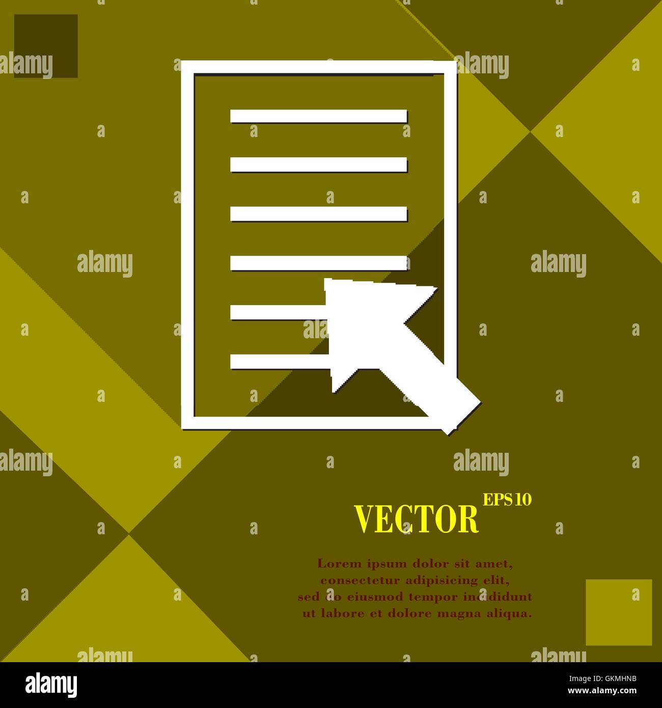 Text file icon symbol Flat modern web design with long shadow and space ...