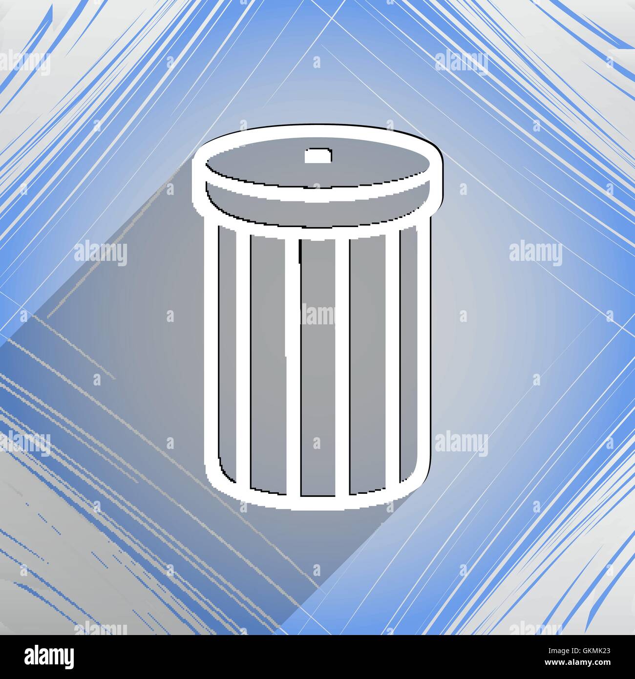 Recycle bin icon symbol Flat modern web design with long shadow and ...