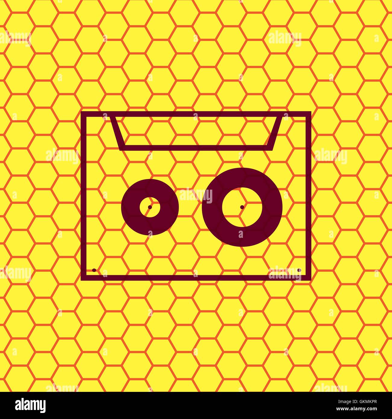 cassette icon symbol Flat modern web design with long shadow and space ...