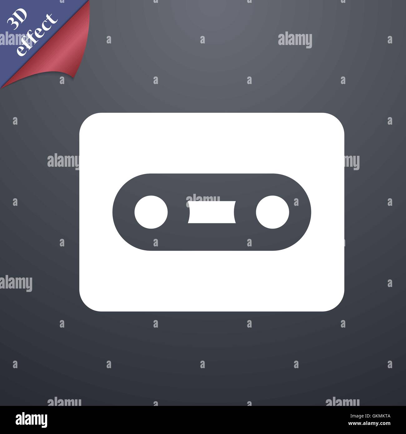 Cassette icon symbol. 3D style. Trendy, modern design with space for ...