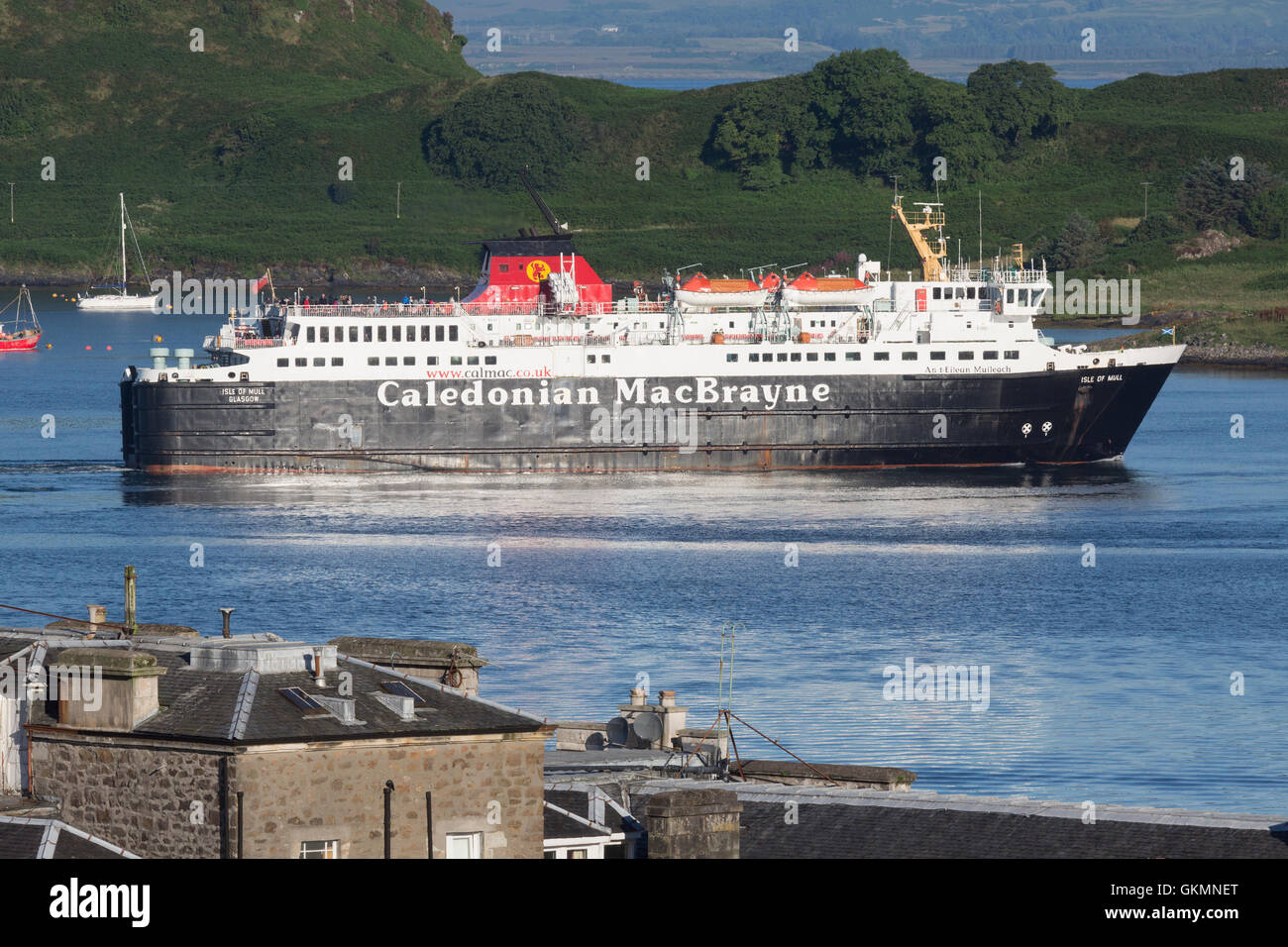 Caledonian MacBrayne operates services to Isle of Mull, Tiree, Coll and Barra out of Oban. Stock Photo