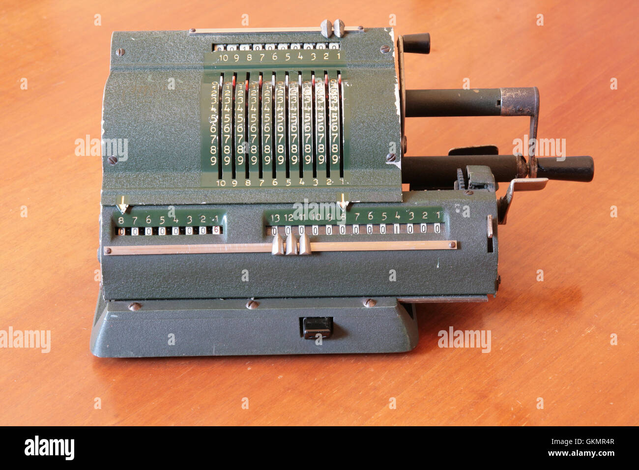 Ancient manual calculator Stock Photo - Alamy