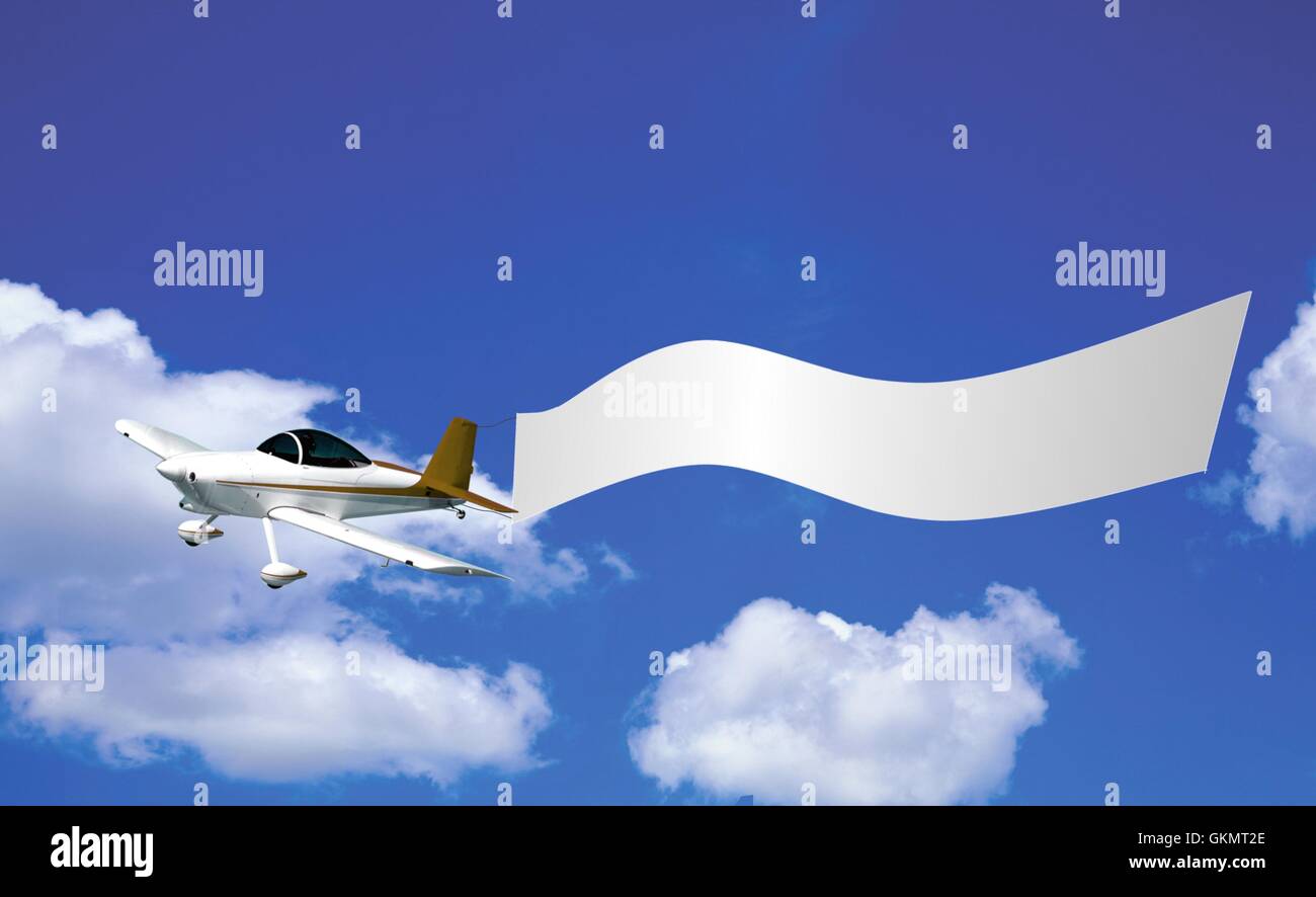 Flying advertisement Stock Photo