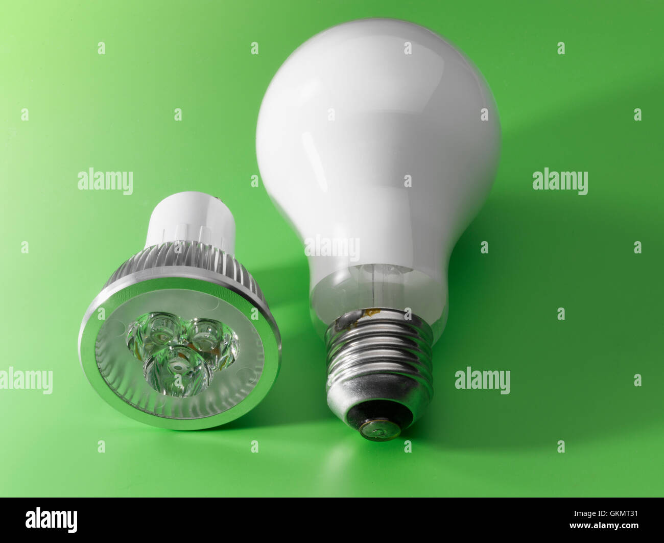 LED v/s Light Bulb Stock Photo