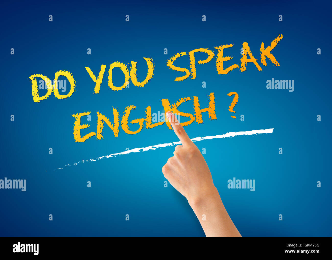 Do you speak English Stock Photo - Alamy