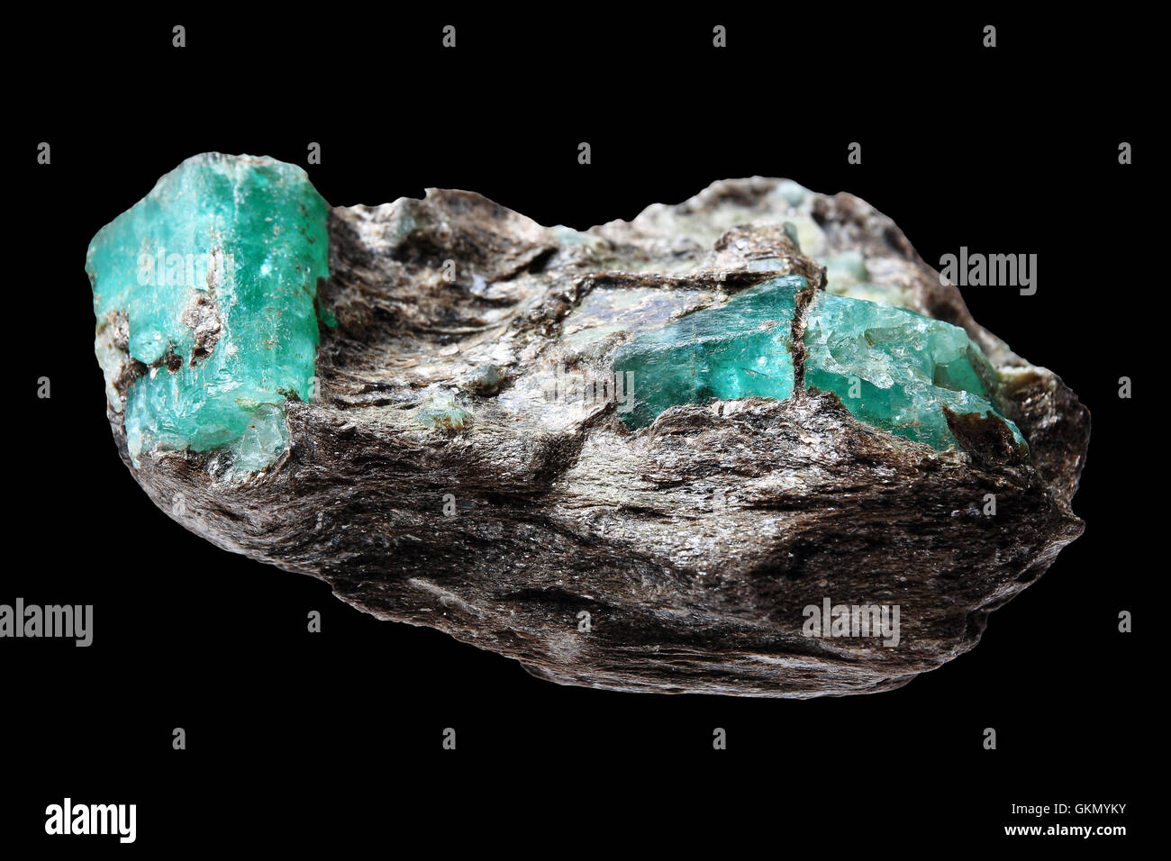 ore with emeralds Stock Photo