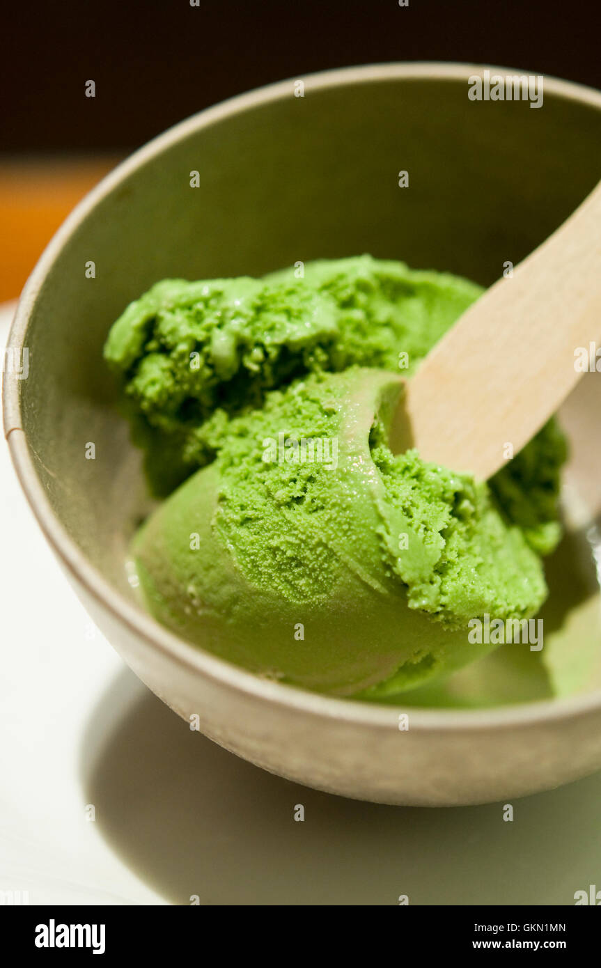 green tea ice cream Stock Photo - Alamy