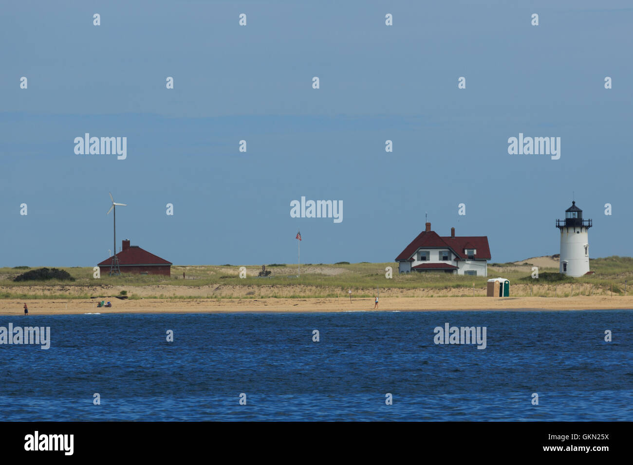 A photograph of Race Point Light Station in Provincetown, Massachusetts. Stock Photo