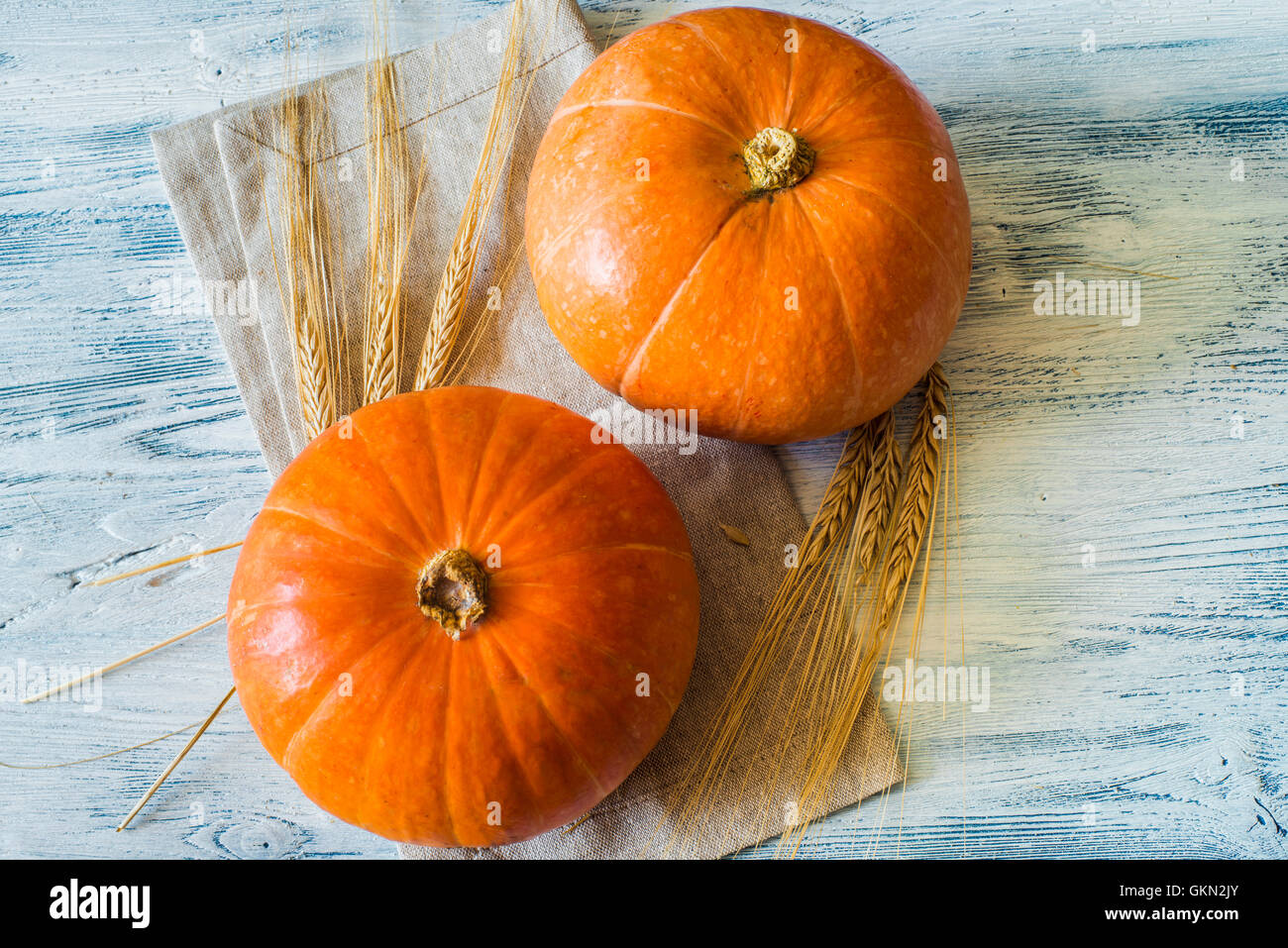 pumpkin on a wooden shaded background Stock Photo - Alamy