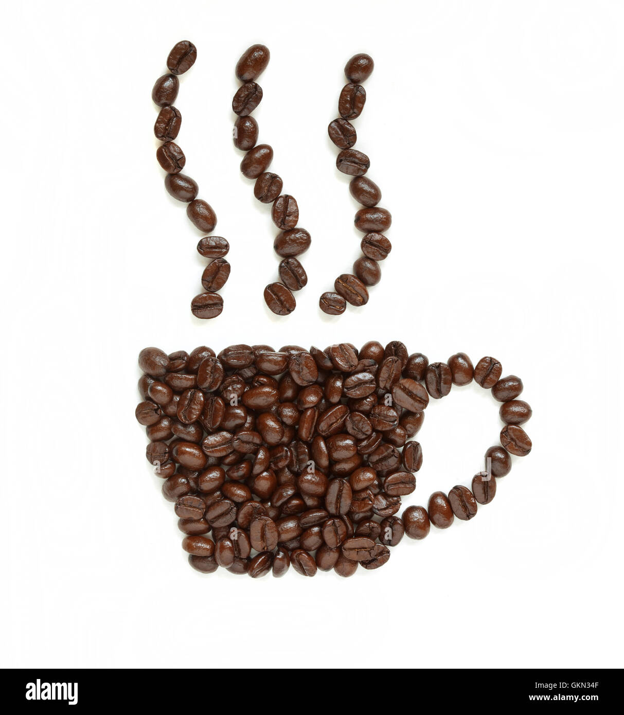 coffee beans make coffee cup shape Stock Photo Alamy