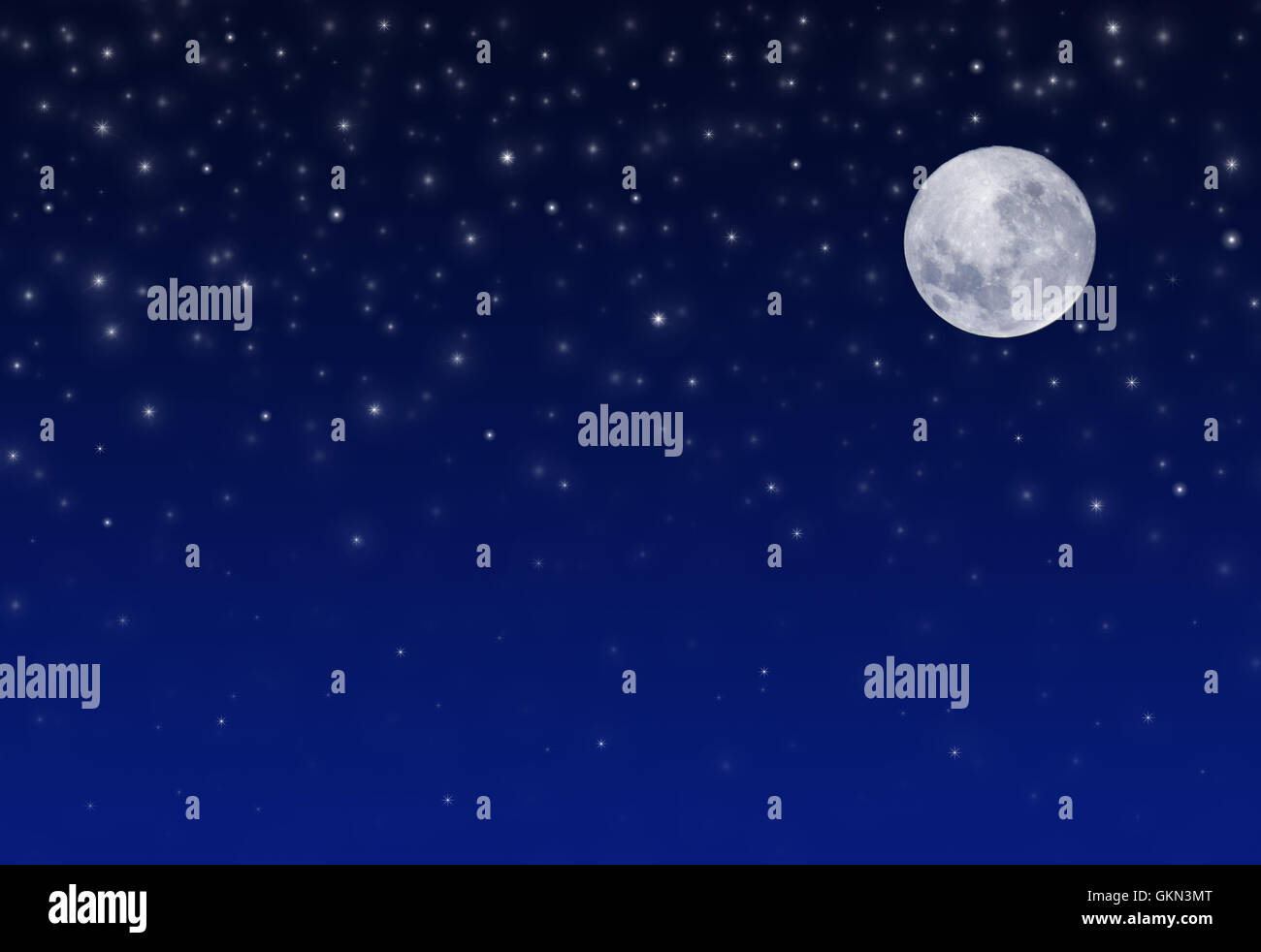 Night Sky with Stars and full Moon Stock Photo - Alamy