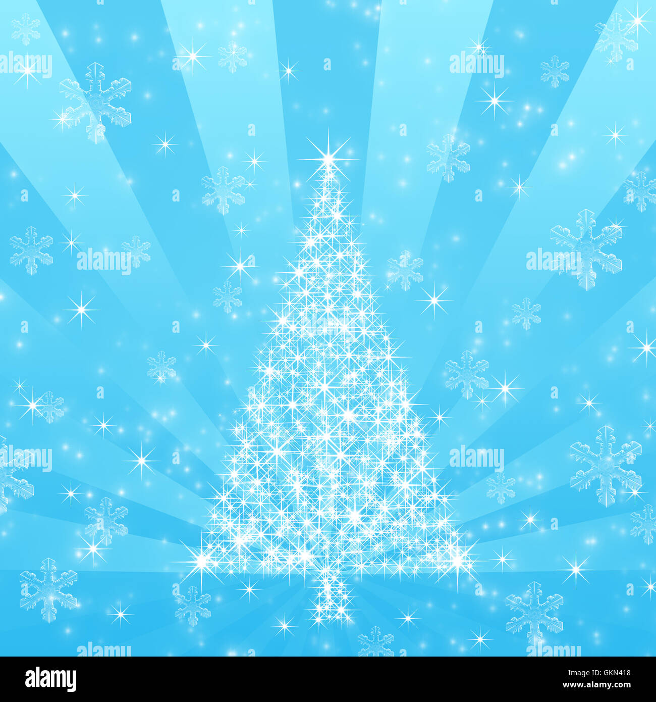 Blue Christmas Tree with Snowflake background Stock Photo - Alamy