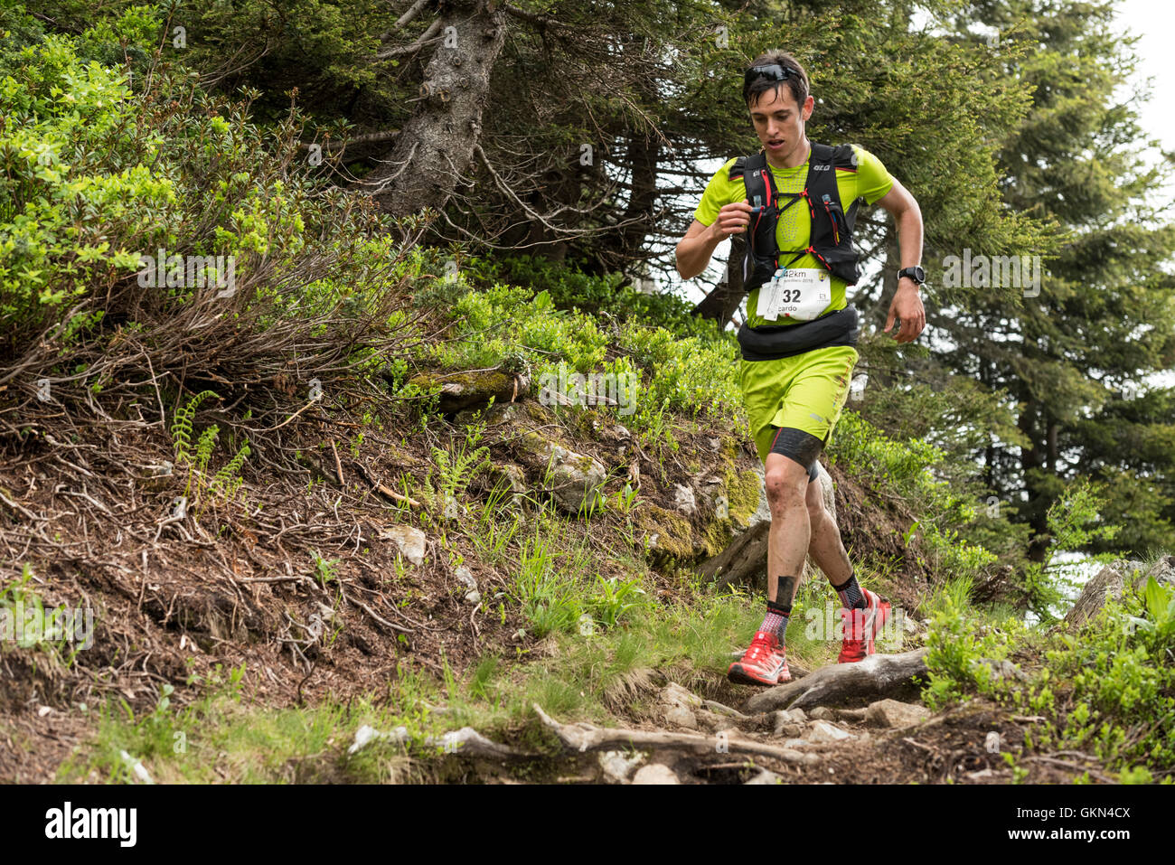 Riccardo Borgialli - Chamonix trail running marathon 2016 Stock Photo