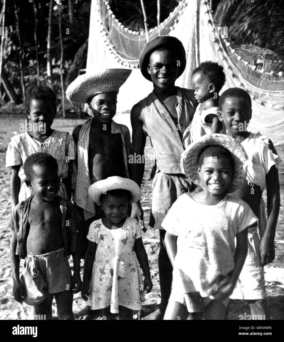 Black And White Kids On Beach Photography