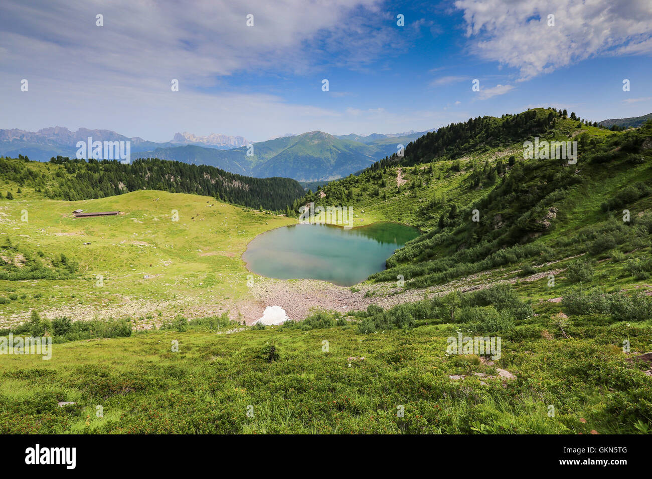 Lago di Moregna. Moregna Lake. The Lagorai massif. Trentino. Italian Alps. Europe. Stock Photo