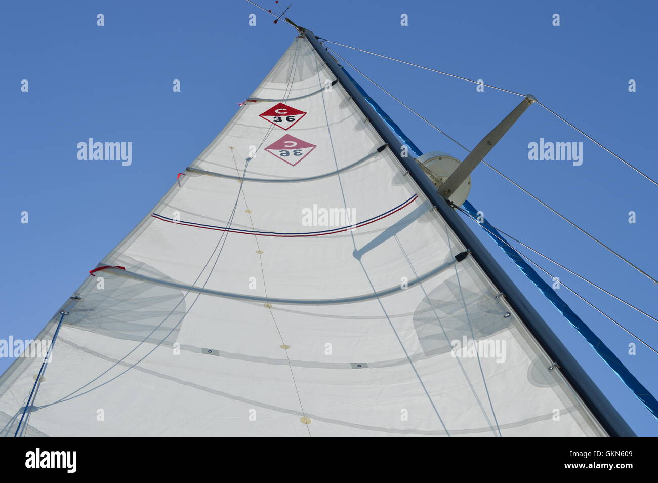 Raising the sail Stock Photo