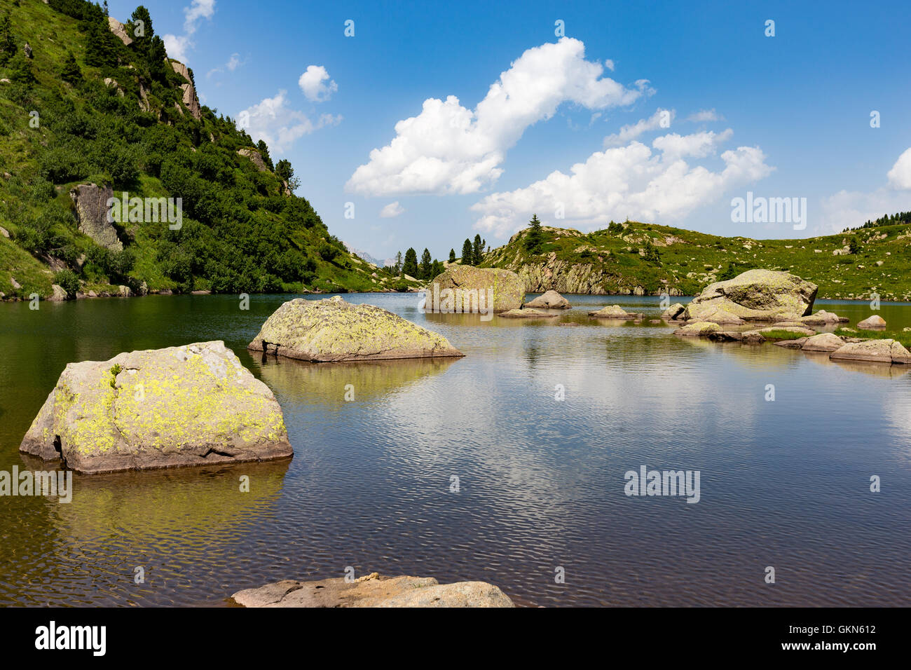 Lago delle Trote. Trote Lake. The Lagorai mountain group. Trentino. Italy. Europe. Stock Photo