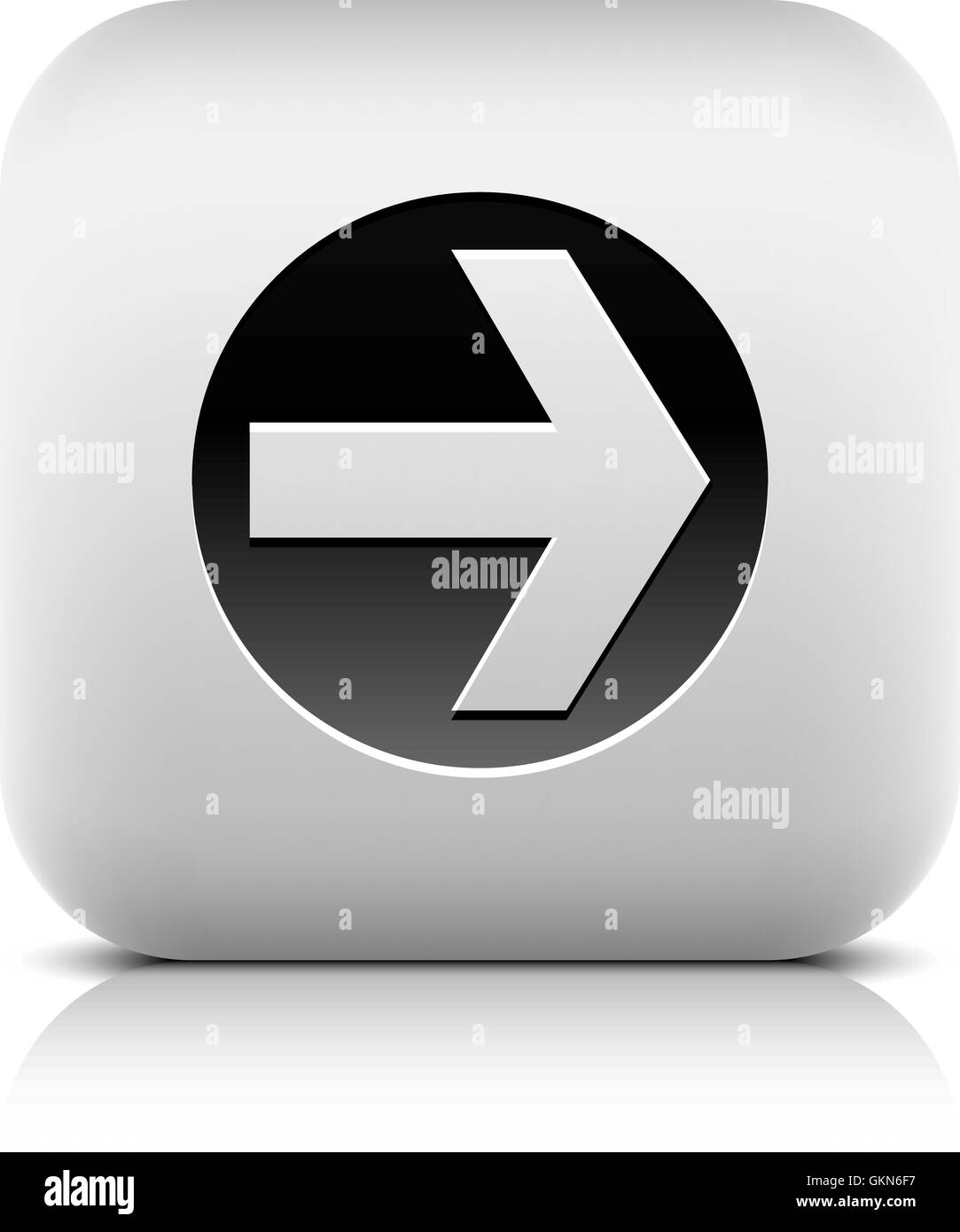 Web Icon with arrow sign in black circle. Series in a stone style ...