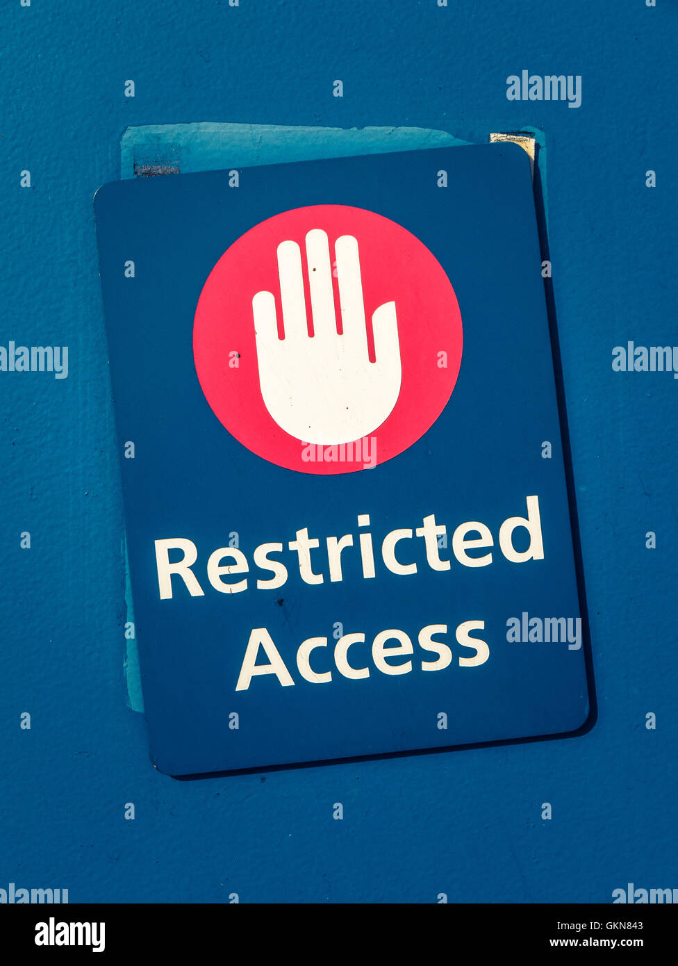 Grungy Restricted Access Sign Stock Photo