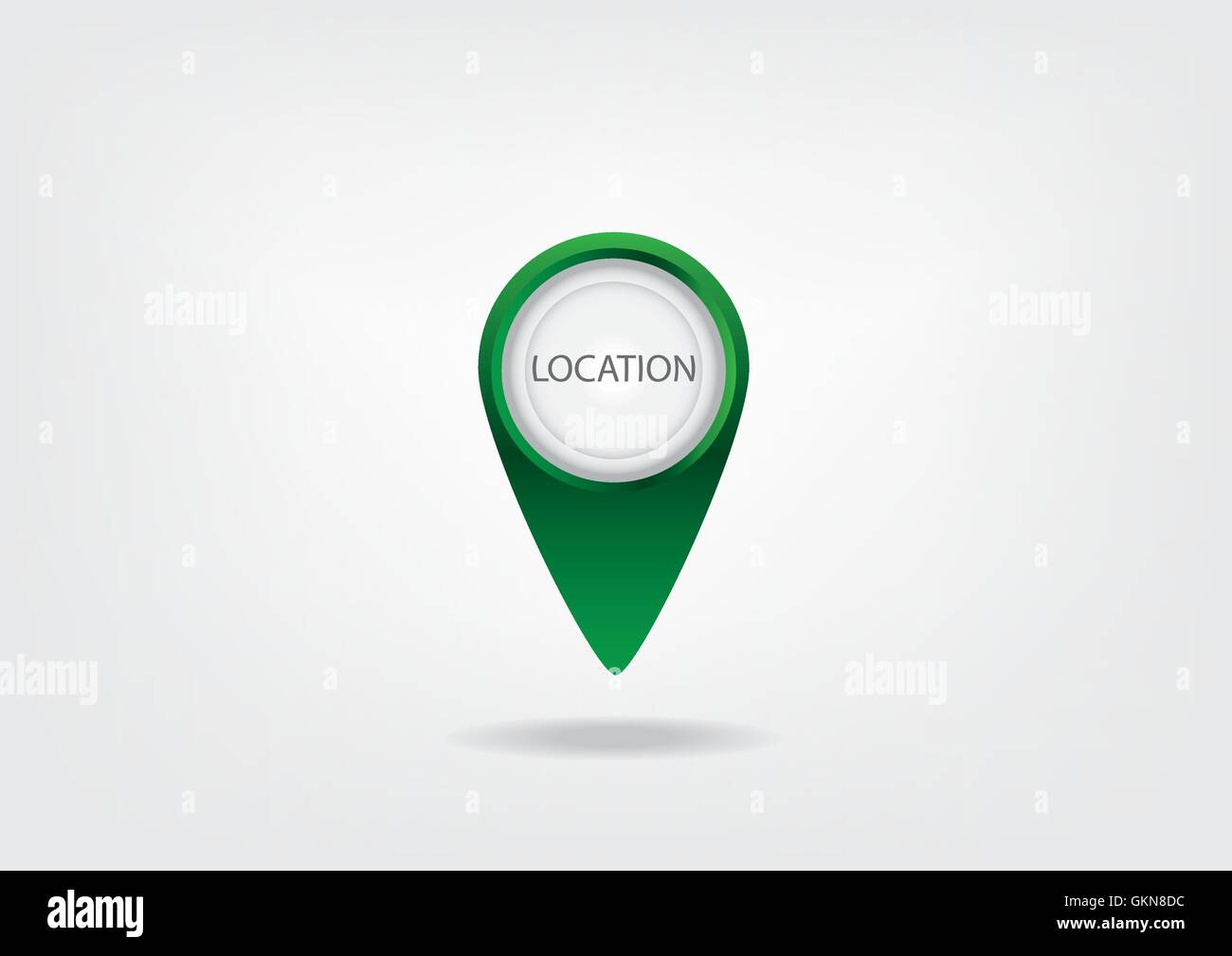 vector web green button with map marker Stock Vector