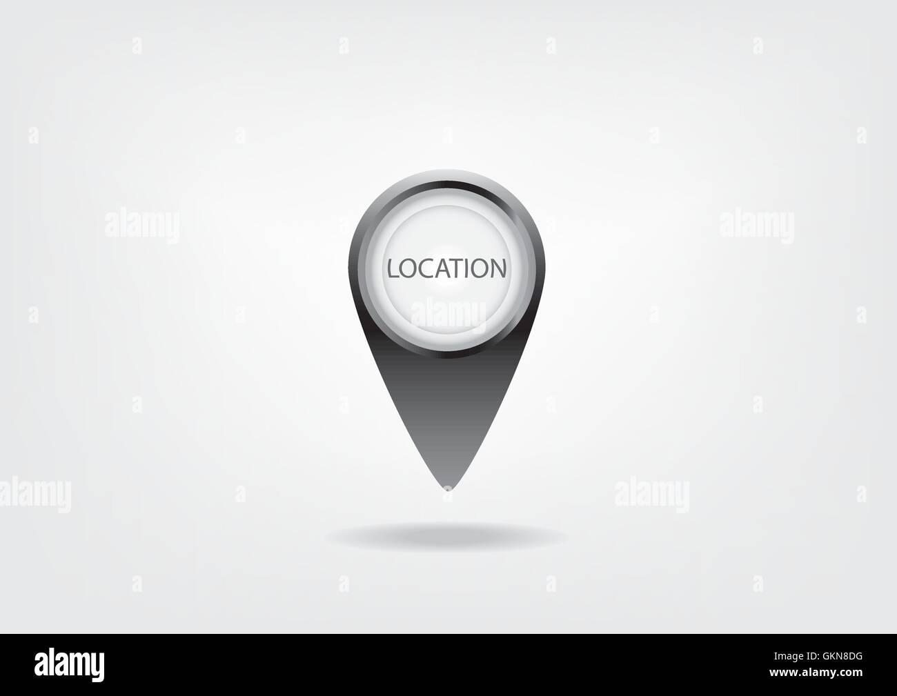 vector web button with map marker Stock Vector