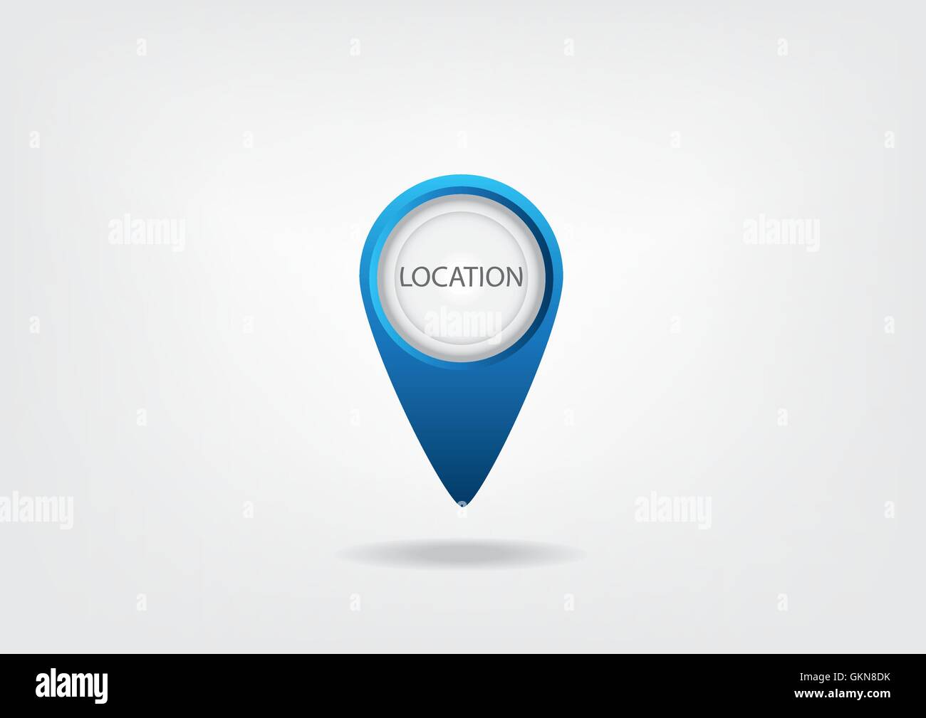 vector web button with map marker Stock Vector