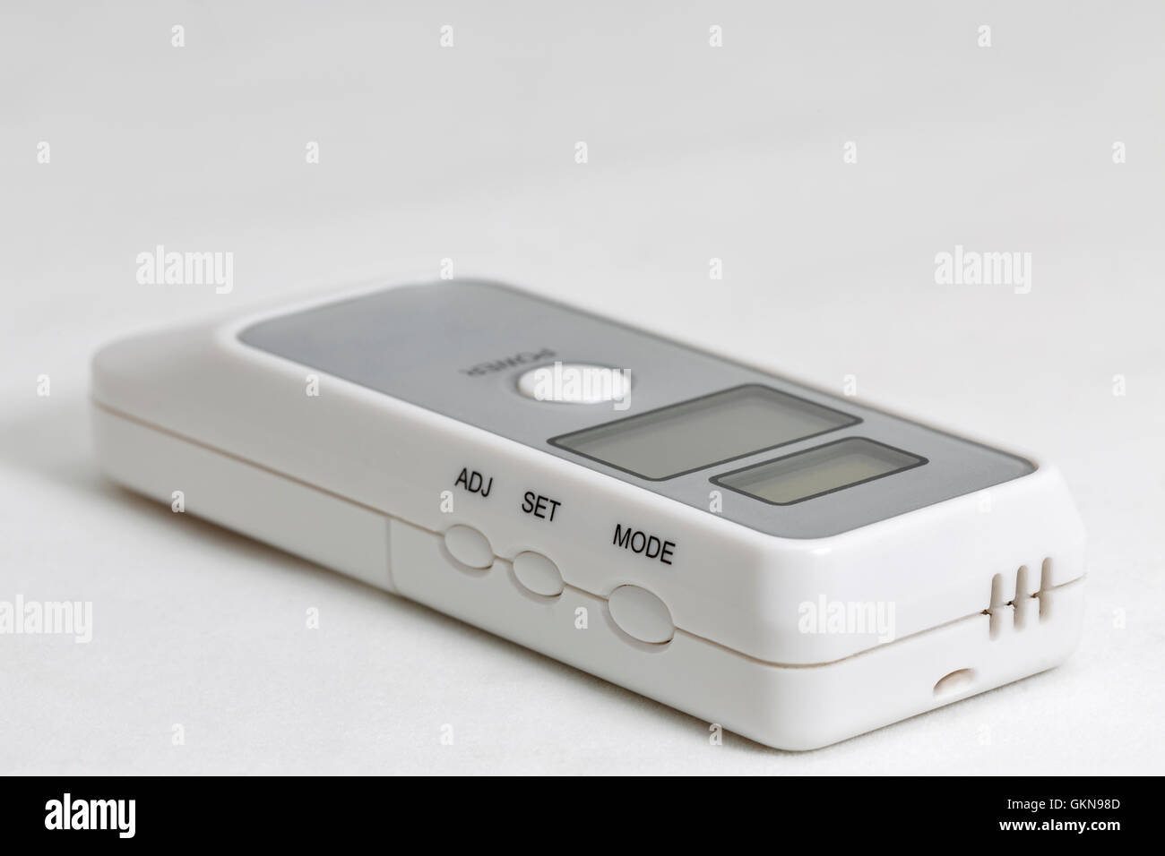 portable breath alcohol tester on white background closeup Stock Photo