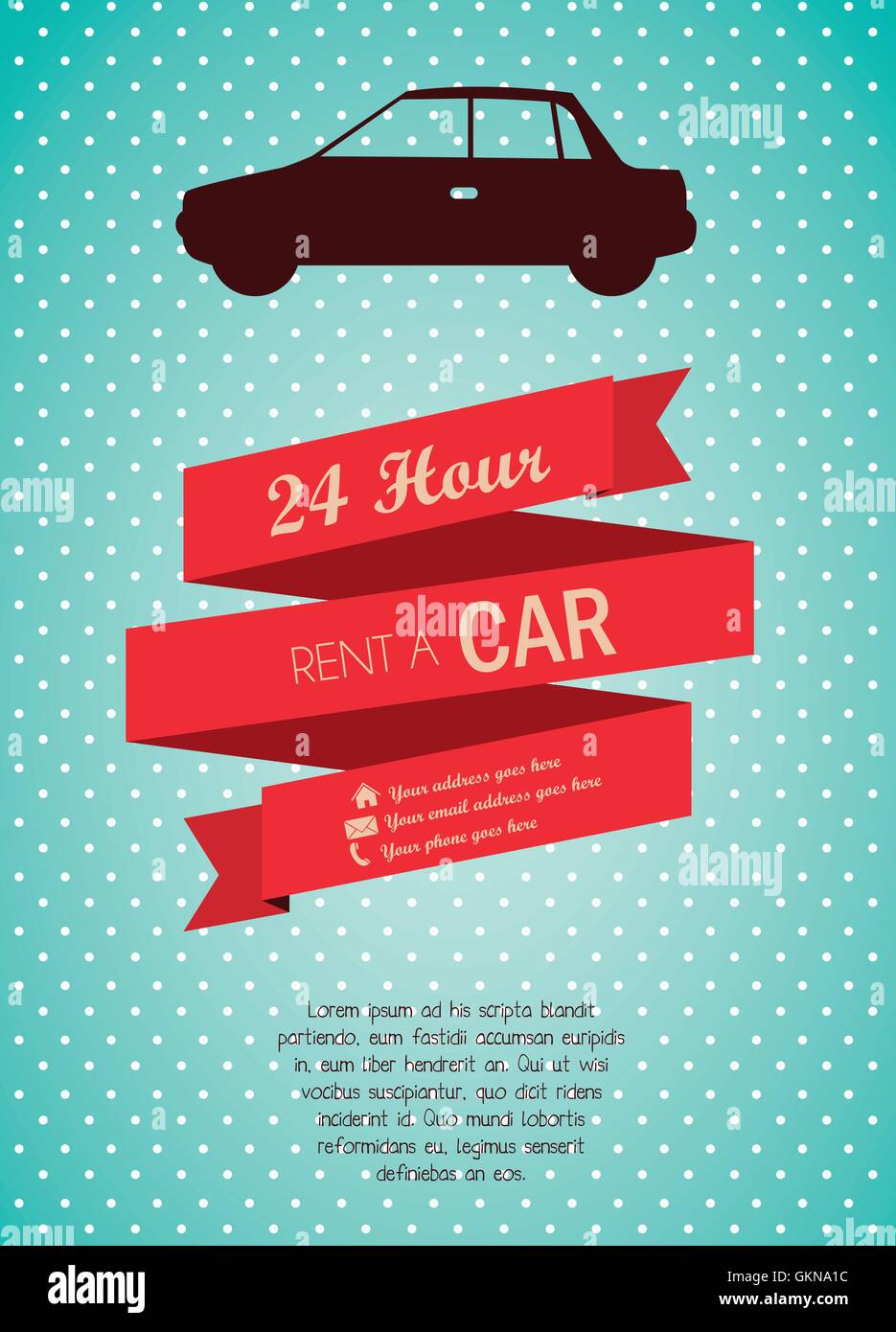 Retro Rent A Car Illustration of rent a car Vintage label illustration vector ill Stock ...