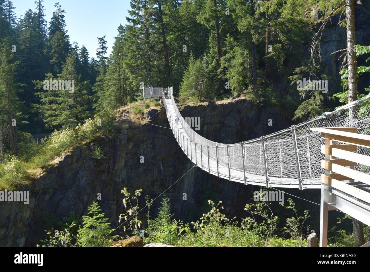 Suspension bridge in Campbell River Stock Photo