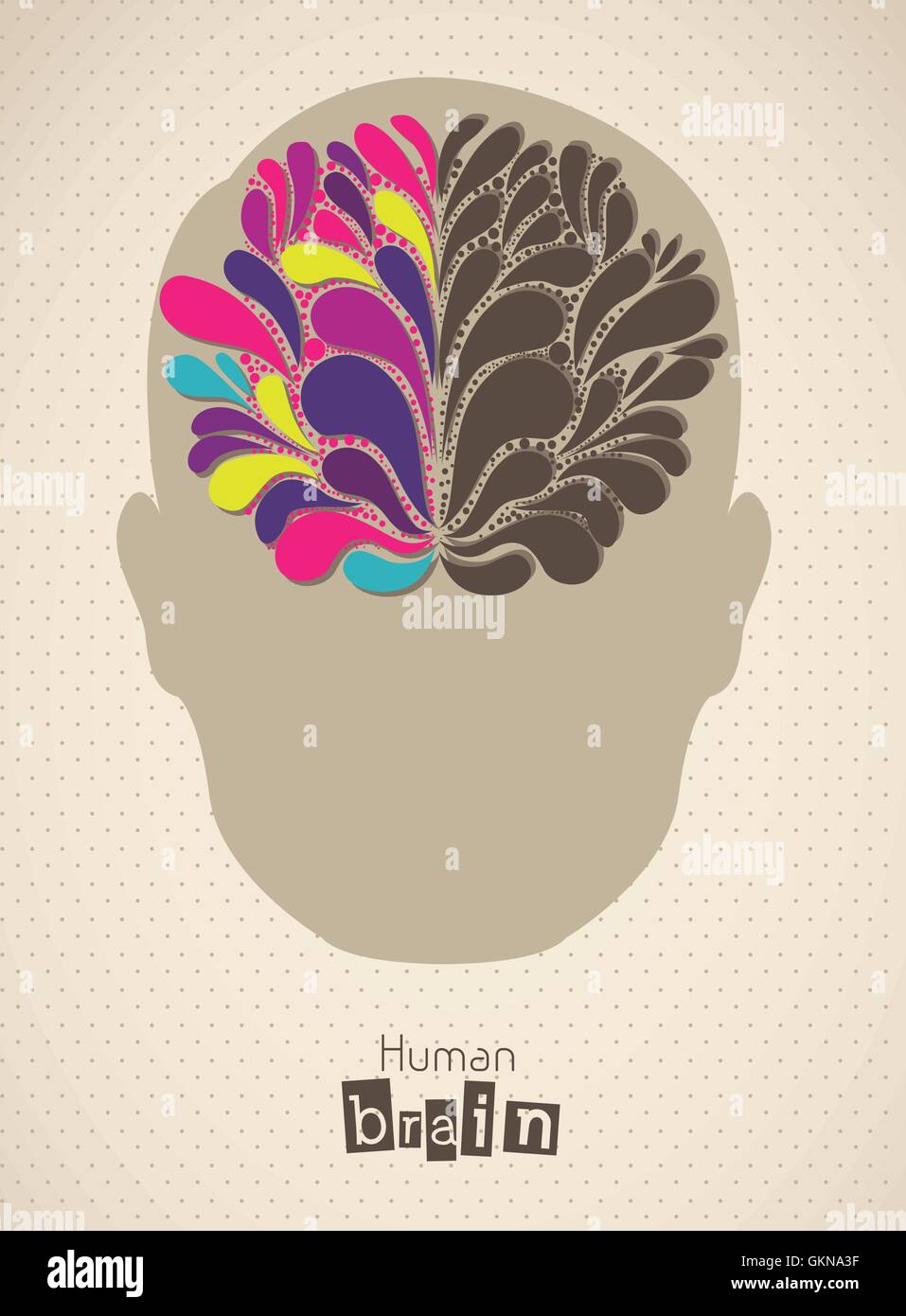 Illustration of silhouette of man with brain vector illustration Stock ...
