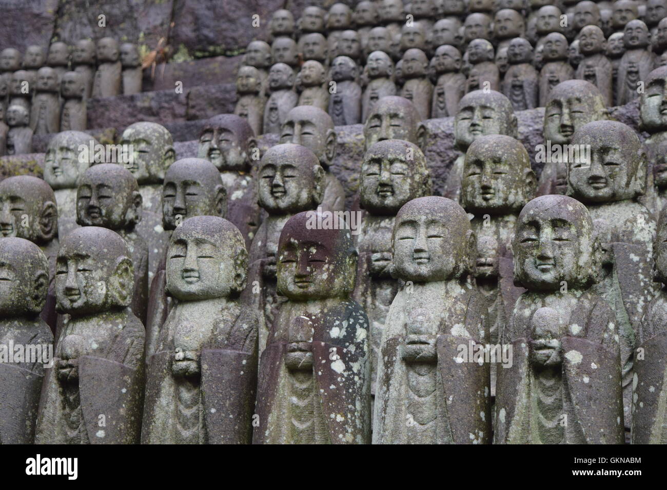 Small Buddha statues in Japanese temple Stock Photo Alamy