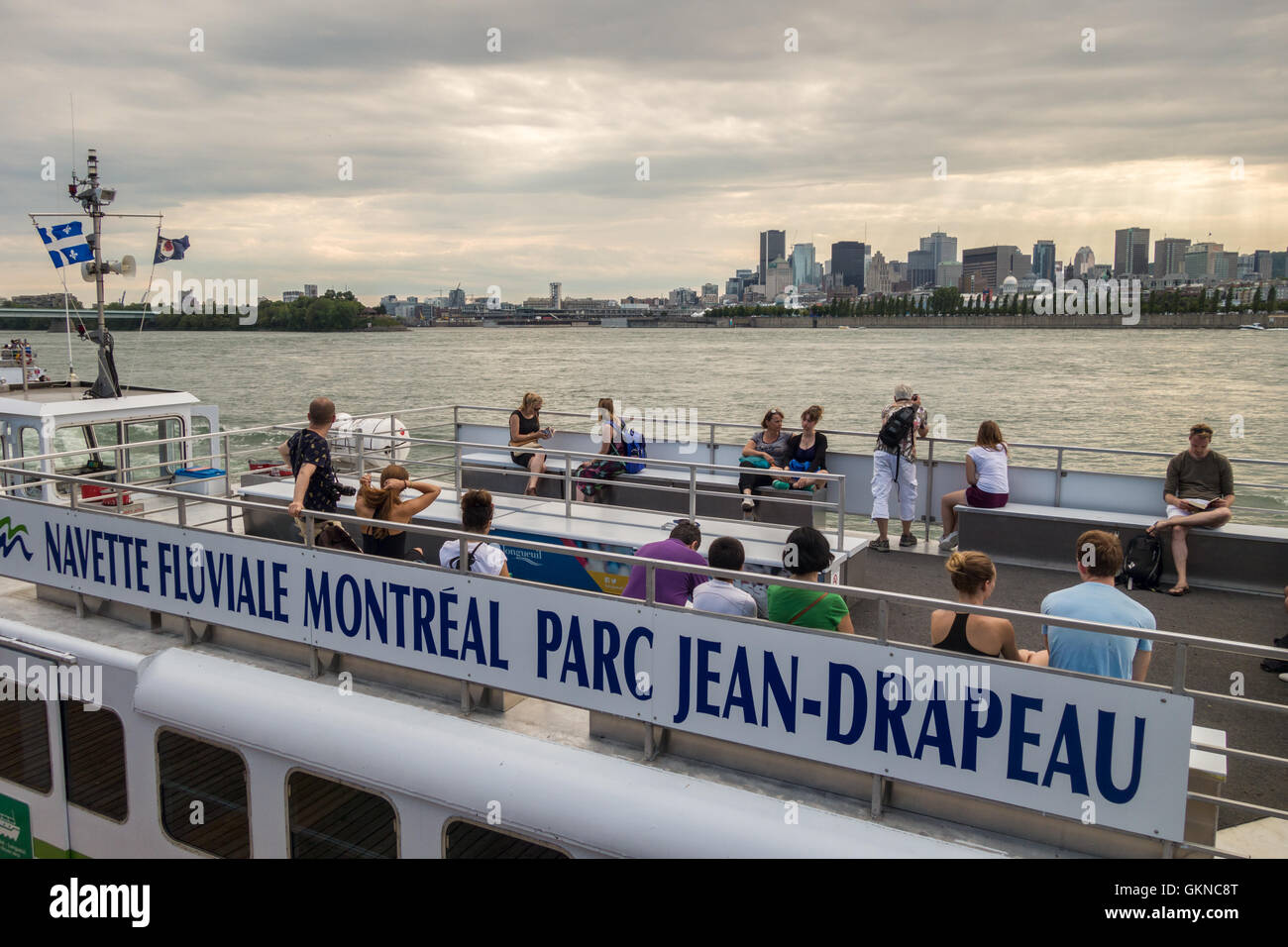 River shuttle service from Montreal to Parc Jean Drapeau Stock Photo