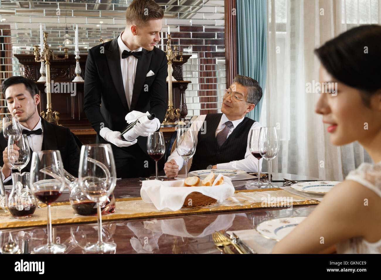 Business people dinner Stock Photo Alamy