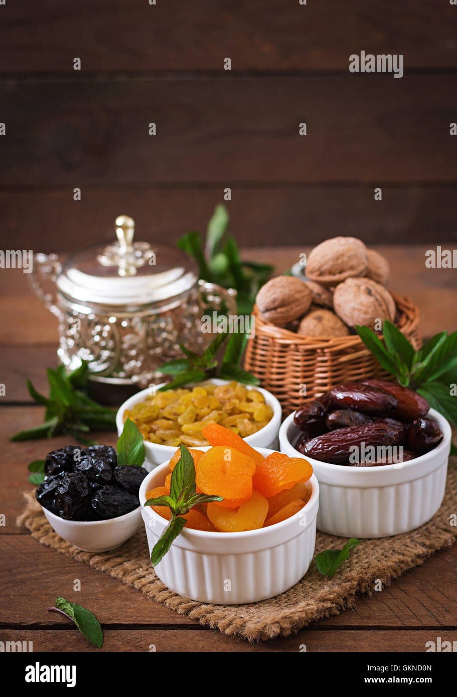 Mix dried fruits (date palm fruits, prunes, dried apricots, raisins