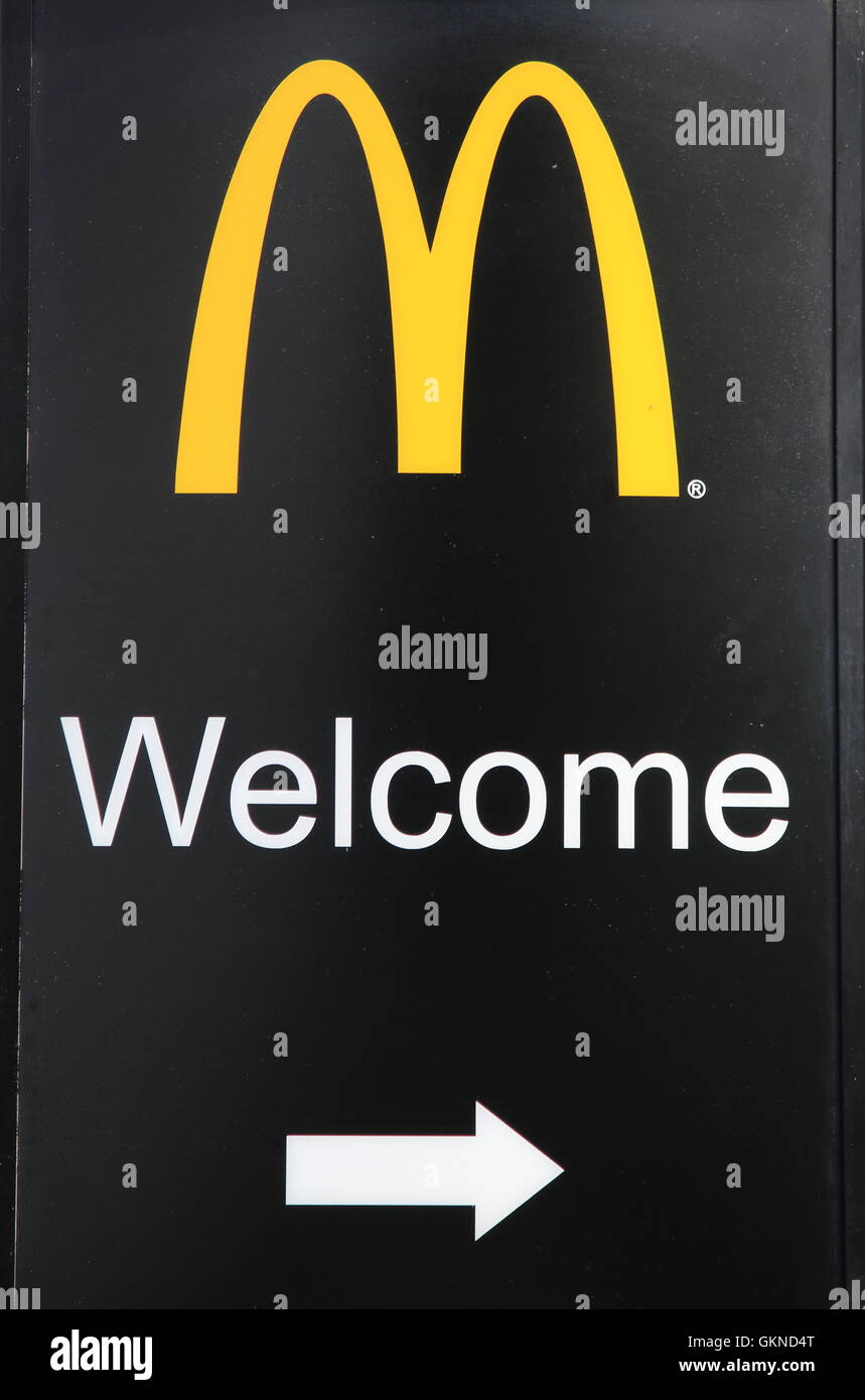 Macdonalds logo sign Stock Photo