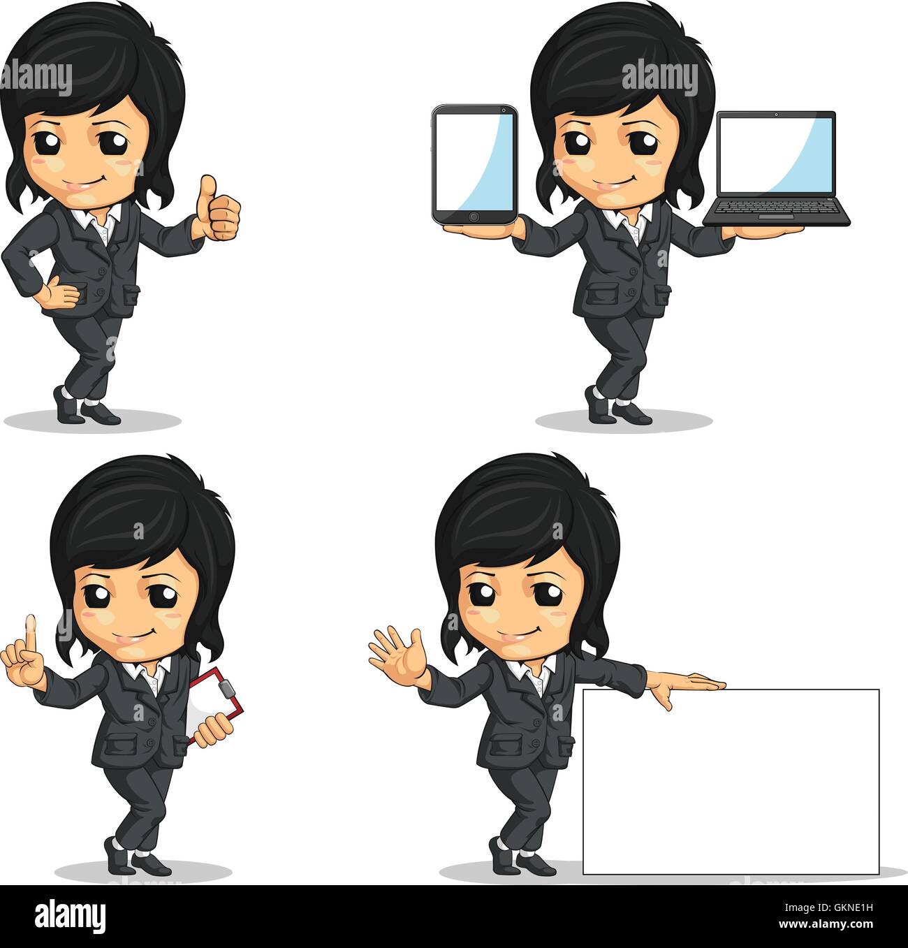 woman office female illustration businesswoman career woman vector mascot maddening pert coquettish Stock Vector