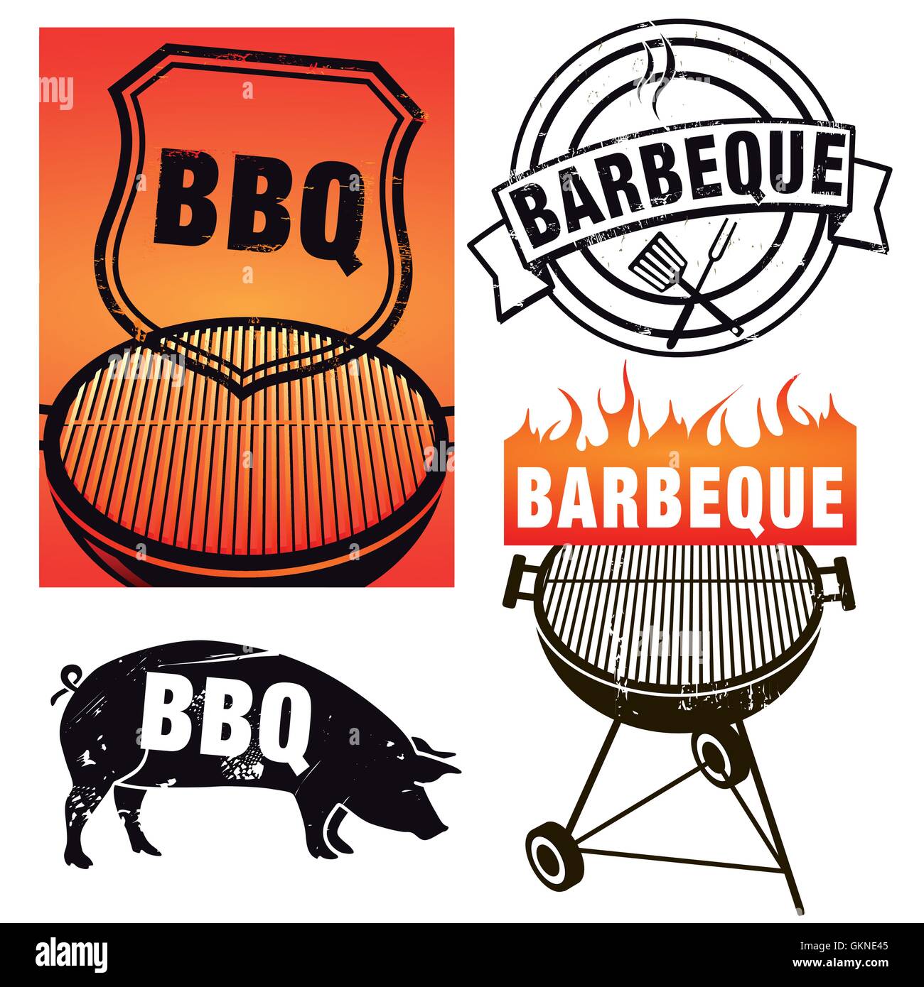 grill barbecue sign Stock Vector