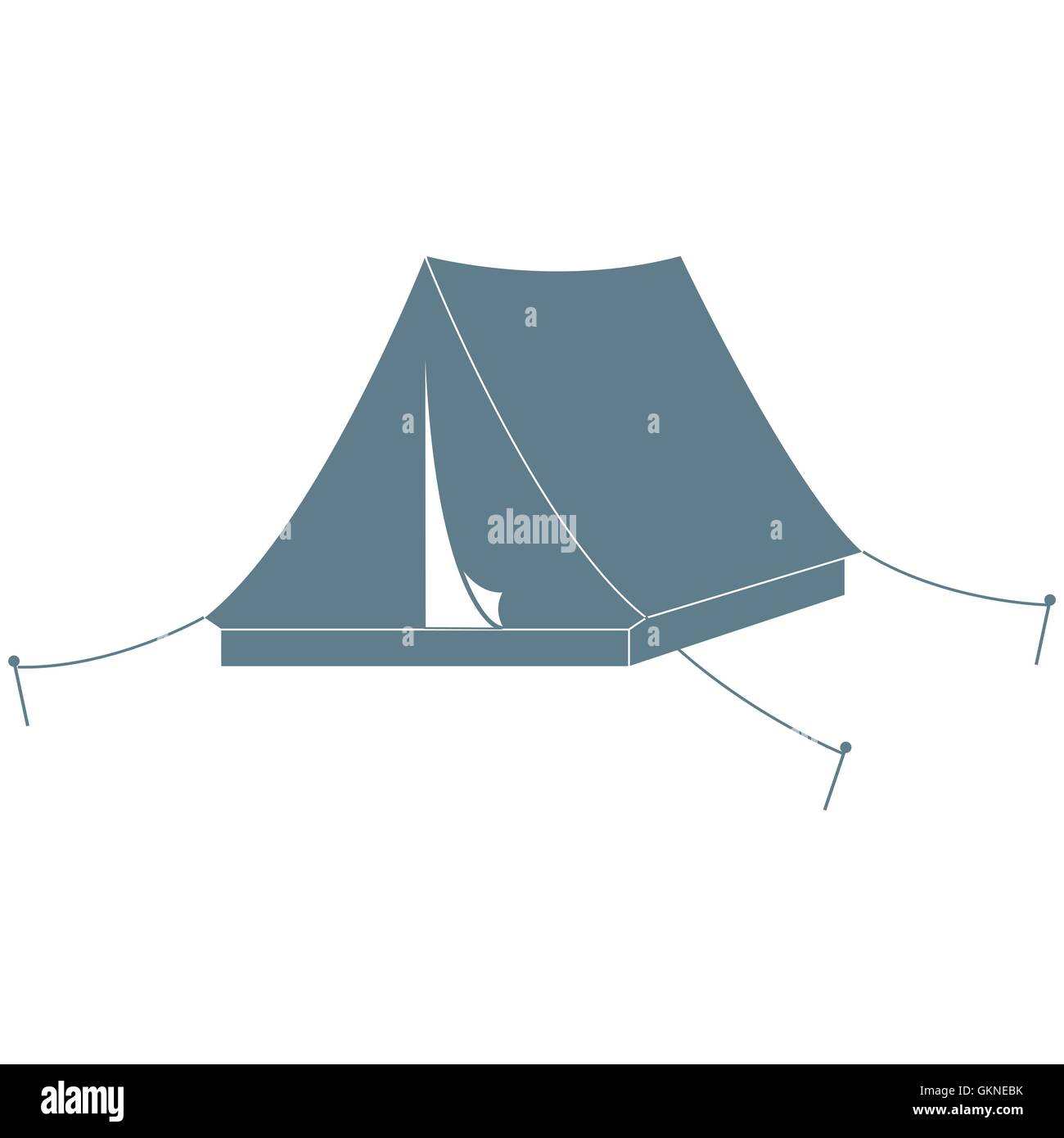 Stylized icon of a colored tourist tent on a white background Stock ...