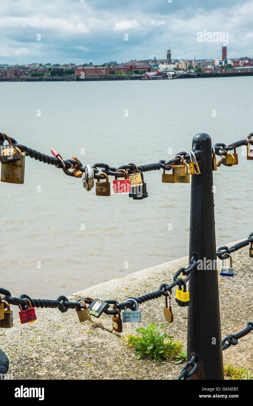 Locks fastened Liverpool respect Ray Boswell Stock Photo
